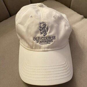 St Andrew's Golf Course Kate Lord lightweight white hat with strap